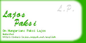 lajos paksi business card